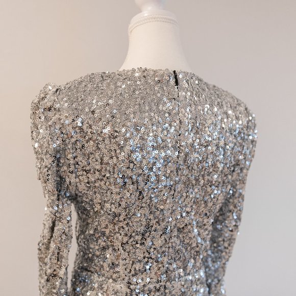 Lulus Silver Sequin Mini Dress - Picture 6 of 13